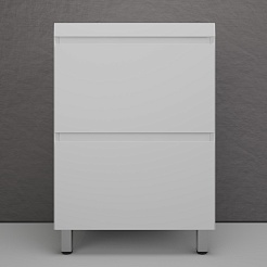 Style Line Тумба с белой раковиной Манхэттен 60 Plus эмаль белая матовая – фотография-2